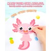 Aowplc 32 Sheets Axolotl Make-a-Face Stickers Mix 'n Match Crafts