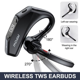 MPOW Bluetooth 5.3 Wireless Business Earphone Headset Truck Driver Sport Earbud