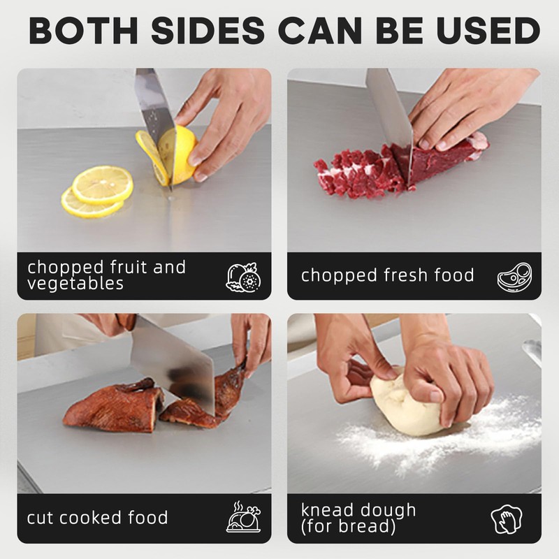 GR1 Pure Titanium Cutting Board for Kitchen Ultra-Durable, Lightweight, Dishwasher