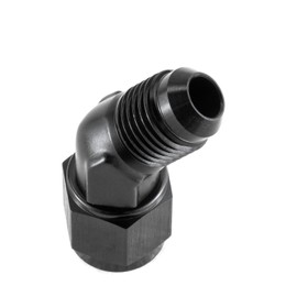 Tepilauda 6AN Female to 6AN Male Flare 45 Degree Elbow Swivel Fitting Adapter Coupler Aluminum Black