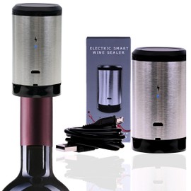 Wine Preserver - Automatic Vacuum Pump Sealer Kit- Reusable Stopper | Keeps Wine Fresh for Days | Rechargeable (USB-C) | Perfect Wine Saver Gift for Enthusiasts.