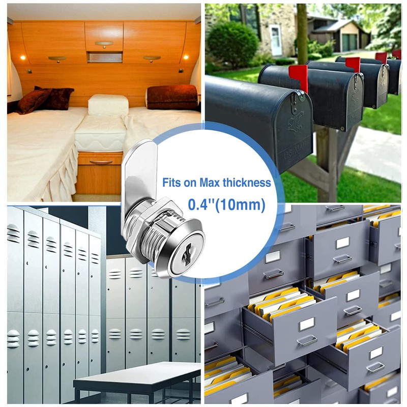 Sissinda Cam Locks Cabinet Locks Keyed Alike, 5/8'' Cylinder Length