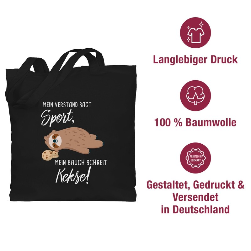 Shirtracer - Cotton Bag - Sayings Statement - Mein Bauch