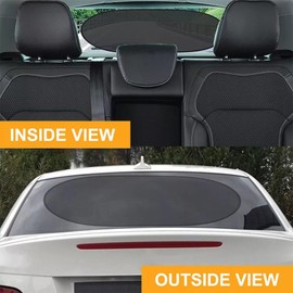 KANCOKIT Car Sun Shade for Rear Window, Static Cling UV Protection Folding Auto Back Window Sunshade, Universal Mesh Screen Sun Visor Block Harmful UV Rays for Children, Fit for Sedans, SUV, Truck