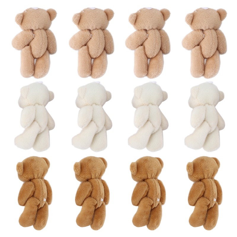 12 Pcs Mini Stuffed Bears Comfortable Soft Cute Mini Teddy
