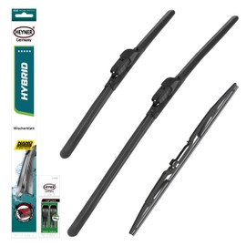 HEYNER® Windscreen Wiper Set with Rear Wiper Suitable for Peugeot 5008 (09.2009-10.2024) Hybrid Flat Bar Wiper Front and Rear Wiper