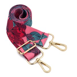 Wide Shoulder Strap (Extra Long),Adjustable Replacement Belt Guitar Style Crossbody Bag Handbag Strap Multicolor Canvas Straps(Wide:1.4in) (Flower4)