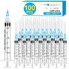 100 Pack 3ml Syringes with Needle-23Ga 1 Inch Needle with