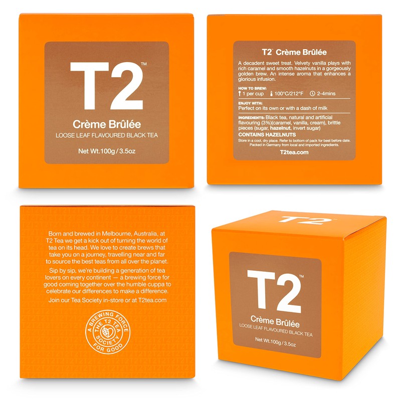 T2 Tea Creme Brulee, Loose Leaf Black Tea in Gift