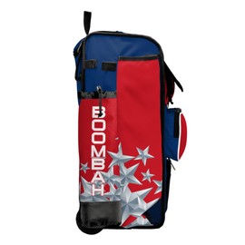 Boombah Rolling Catchers Superpack Bat Bag - 23-1/2" x 13-1/2" x 9-1/2" - Telescopic Handle - Holds 4 Bats - Wheeled Version - Texas Royal Blue/Red/White