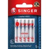 SINGER - Agujas para máquina de coser de piel, tamaño