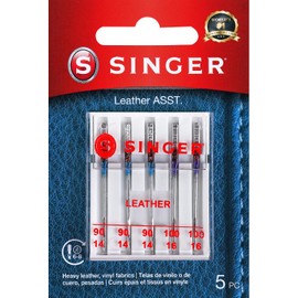 SINGER - Agujas para máquina de coser de piel, tamaño 90/14, 100/16-5 unidades