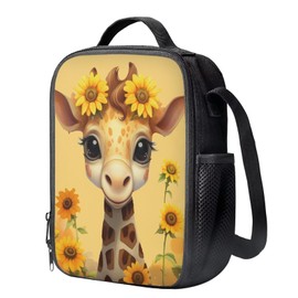 HELLHERO Sunflower Giraffe Lunch Bag for Girls Boys 6-8 8-10 Kids Lunch Box Insulated Lunchbag Meal Bento Bags for Elementary Kindergarten Preschool Women Teen Children Workout Picnic Trip Camping