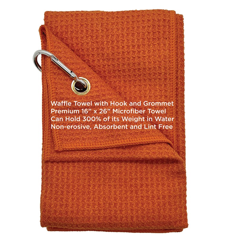 Zero Friction Premium Microfiber Golf Towel, Orange