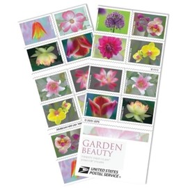 United States Postal Service Garden Beauty Self-Adhesive Forever Stamps for First-Class Mail, Book of 20 - Perfect for Weddings, Anniversaries, and Celebrations