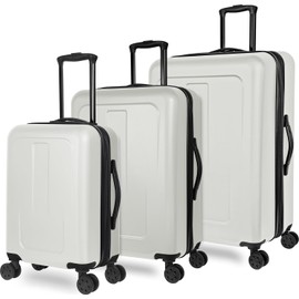 TOTAL TRAVELWARE Expandable Hardsided Spinner, Light Grey, 3 Piece Set (28", 24", 19")