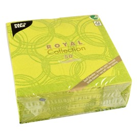Papstar, Royal Collection #86495 Napkins 1/4 Fold 40 cm x 40 cm Lime Green Pack of 50