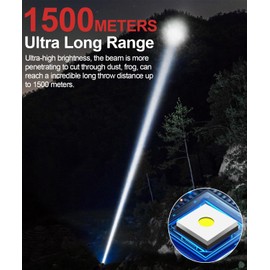 Spriak Rechargeable Flashlight High Lumens- Super Bright Magnetic Flash Light with Power Digital Display,Long Range,Dimmable,Waterproof,Pocket LED Flashlights for Emergency Camping 2PC Red