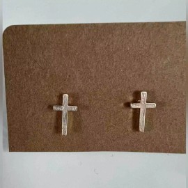 Missing Brand Rose Gold Cross Stud Earrings NWT