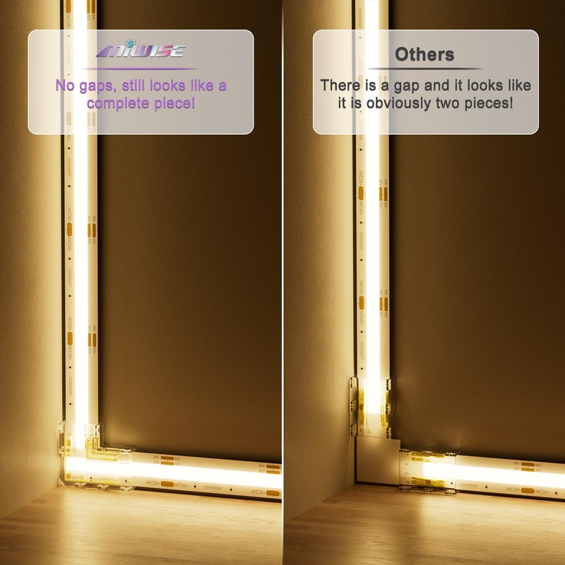 MIWISE 10mm Connectors Kit for 3-Pin CCT COB LED Strip,