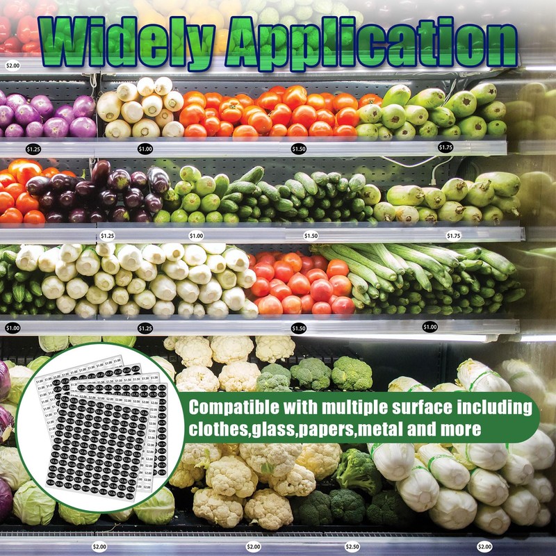 HINZIC 1440pcs Vending Machine Price Labels, 12 Sheets Snack Vending