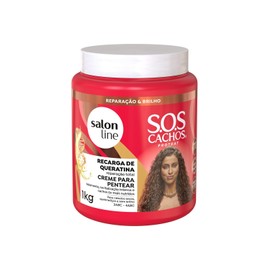 Salon Line - Linha SOS Cachos (Recarga de Queratina) - Creme para Pentear Reparacao Total 1 Kg - (SOS Curls (Keratin Recharge) - Total Repair Combing Cream Net 35.27 Oz)