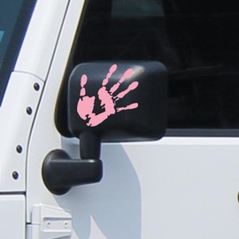Sabary 2 Pcs Wave Stickers Wave Sign Decal Compatible with SUV Off Road Vehicle for Automobile Hand Stickers Car Decoration for Rearview Mirror Left Right(Pink)