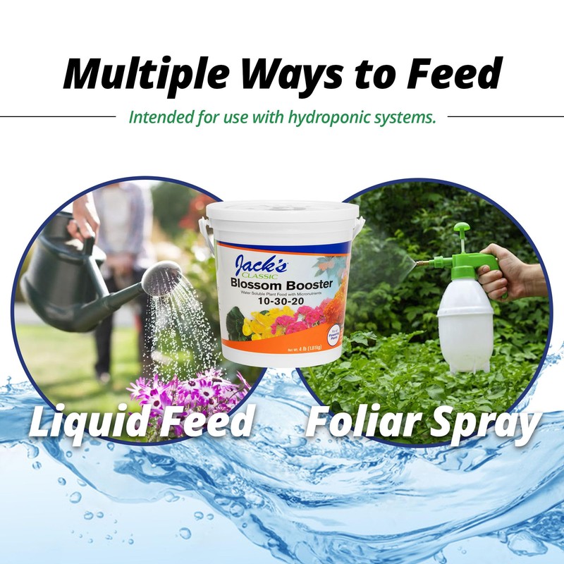 Jack's Classic 10-30-20 Blossom Booster Water-Soluble Fertilizer with Micronutrients for