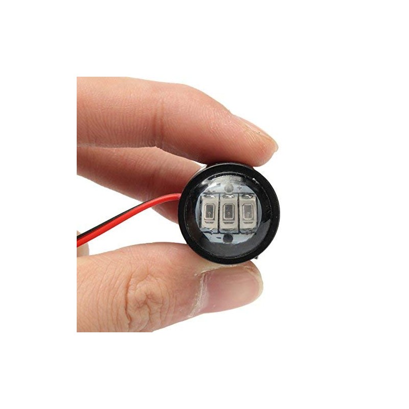 クインウィンド ペア12v オートバイミラーマウントイーグルアイ LED フラッシュストロボバックアップ DRL ライトランプ - 白