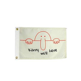"Kilroy Was Here" WWII Flag - 12x18" Boat Flag - All Weather Nylon - Made in USA