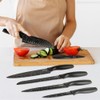 Casa Litus Cuchillos de Cocina Negros Acero Inoxidable 6 Piezas