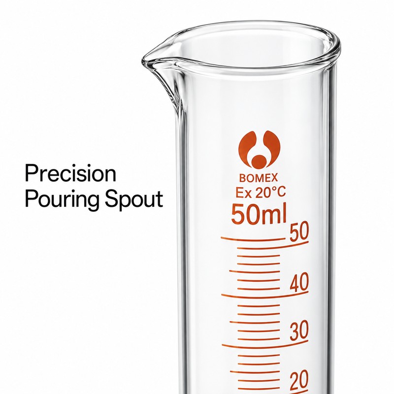 2 Pack 50mL Glass Graduated Measuring Cylinders with Metric Scale