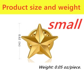 Tichso 50/100/200/300/500 pieces small alloy material Gold-plated-color silver-plated-color Star lapel pin Veterans Day pin Backpack Military Award pins Labor Day July 4th Memorial Day Star brooch costume decoration pins Clothes hats bulk (300, Gold-plat