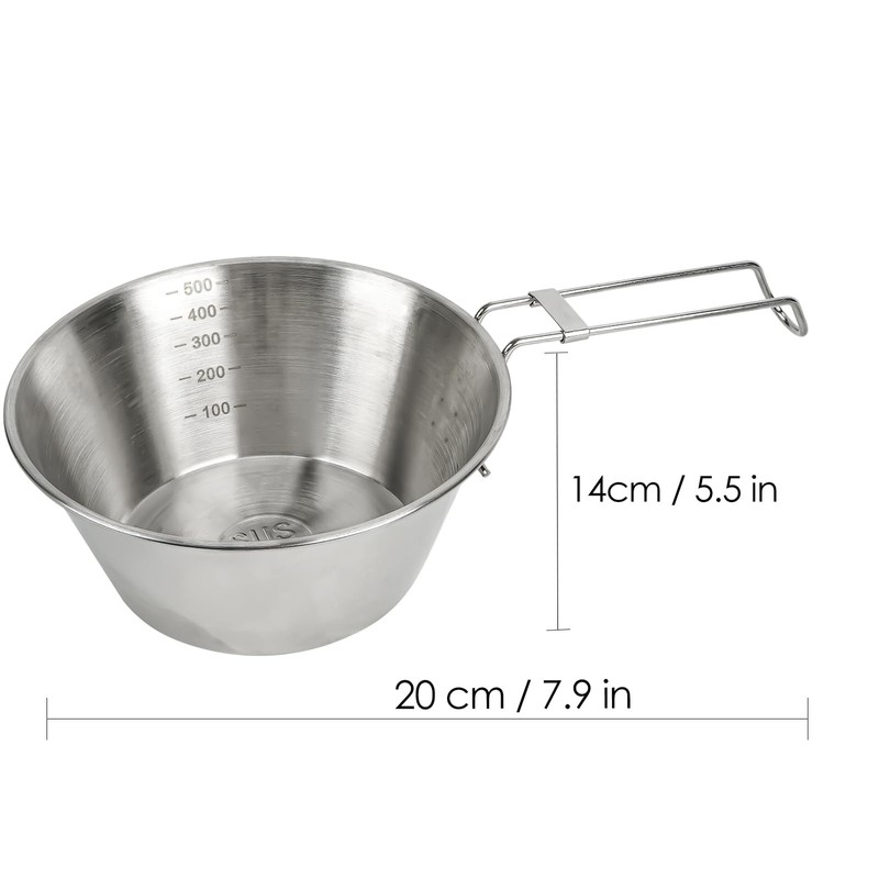 ChiiGe 3pcs Set Stainless Steel Camping Sierra Cup (Big+Medium+Smal)