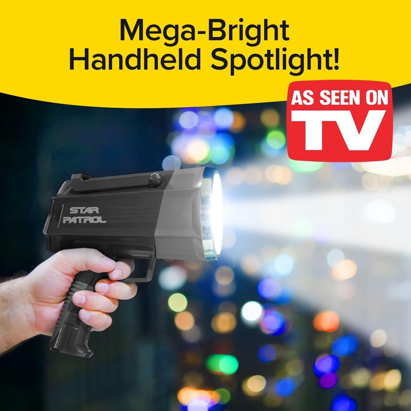 Star Patrol Platinum Mega-Bright Rechargeable Spotlight, AS SEEN ON TV,