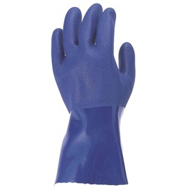 Otafuku Gloves, PVC Oil Resistant Gloves [Surface: Vinyl Chloride Lining: 100% Cotton] A-208 Blue L [3 Pairs]