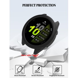 Case for Garmin Forerunner 970 Smartwatch, FJIASTB Soft Silicone Shockproof Cover Lightweight Easy to Install 2-Pack (Black)