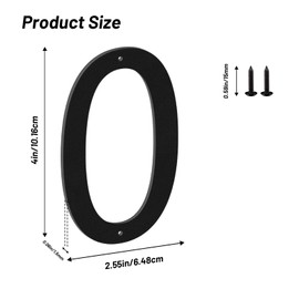 4 Inch House Numbers and Metal Letters for Outdoor Signs, House Numbers for Outside, Aluminum Address Letters and Numbers for Door, Mailbox, Garden, Perfect for Home or Office (Number 0)