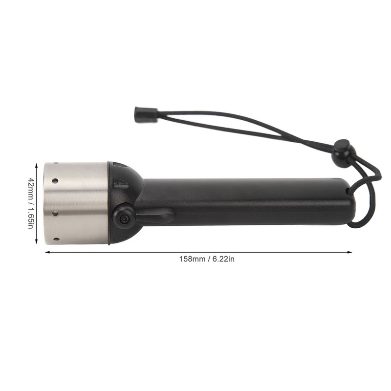 Diving Flashlight Black Dive Light 200lm 328ft IP68 Waterproof Compact