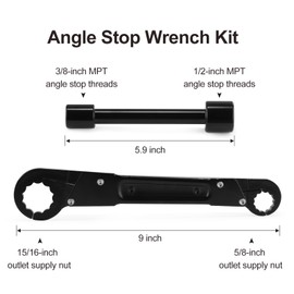 Trvoxviq Plumbing Tools Angle Stop Wrench Kit, Adjustable Plumber Wrench Tools for Installing New Compression Angle Stops and Removing Compression Rings, Supply Nut Installation for Bathroom, Kitchen