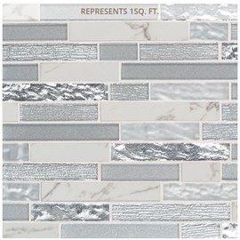 Whistler Ice Interlocking 11.81 in. x 12 in. x 8 mm Glass Mesh-Mounted Mosaic Wall Tile