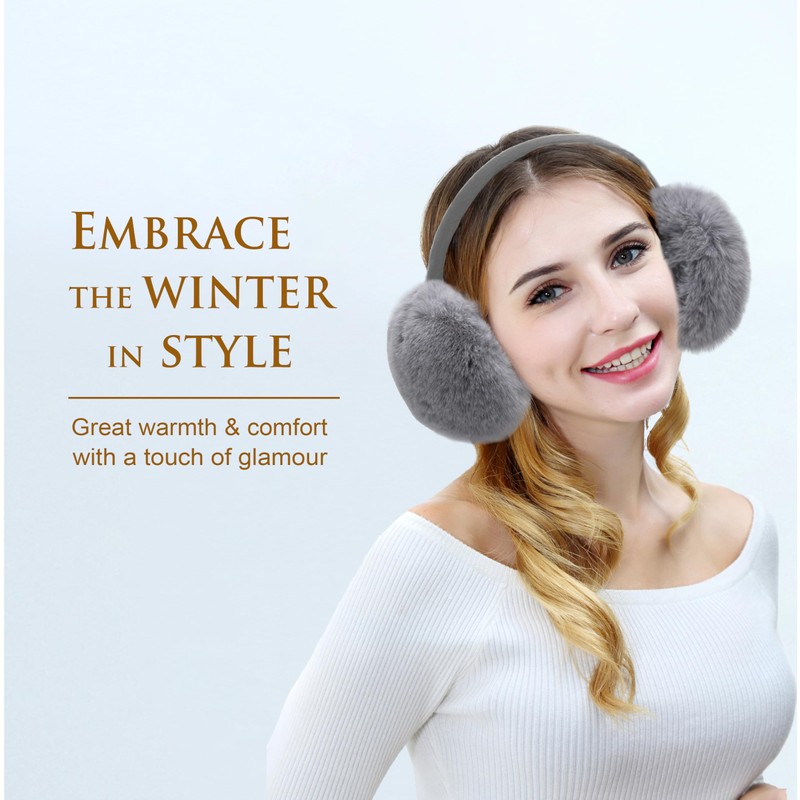 Onmygogo Plush Faux Fur Earmuff for Winter, Soft Warm and