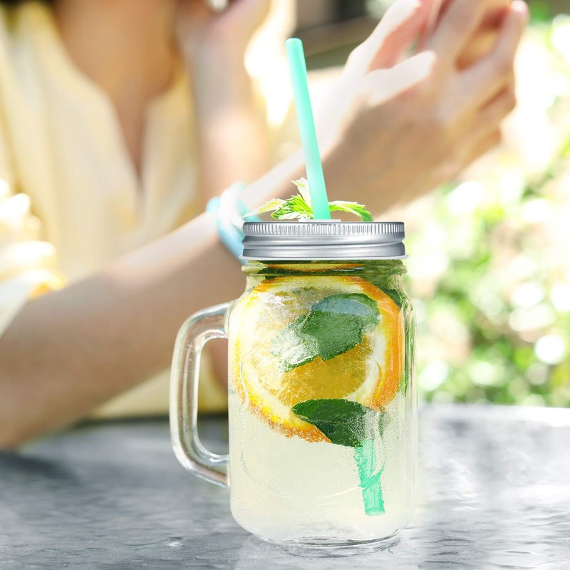 Honoson 20 Pcs Regular Mouth Mason Canning Jar Straw Lids