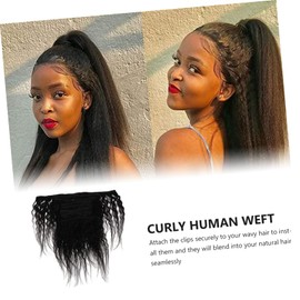 Mikinona 8inch Human Hair Extensions Clip in Curly Tape in Extensions Real Human Hair Easy to Style Maintain