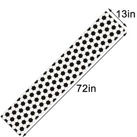 Linen White and Black Vintage Soccer Table Runner 72 Inches Long Soccer Table Decor Soccer Party Decoration and Supplies for Table