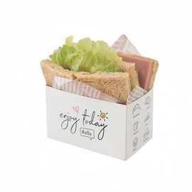 XIZHI Sandwich Take Out Boxes（5.2"*2.9"*2.7" /L*H*W ） Paper Sandwich Cake Box Take Out Food Containers for Toast, Donuts, Sandwiches, Burgers Take Away (50)