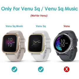 SeNool [2-Stück Hülle Kompatibel mit Garmin Venu Sq/Venu Sq Music Schutzhülle Schutzfolie, Soft TPU Slim Stoßfestes Plattierte Displayschutzfolie für Venu Sq/Venu Sq Music Cover- Klar+Schwarz