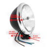 5¾ Inch H4 Headlight Black Chrome Bates Style with Parking