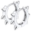 Suplight Women's 925 Silver Spike Hoop Earrings, Men's, Simple Accessory,