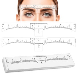 50Pcs Eyebrow Ruler Stencils - Abeillo Disposable Brow Ruler Sticker, Microblading Eyebrow Template, Brow Measuring Shaper Tool, Eyebrow Mapping Makeup Tool